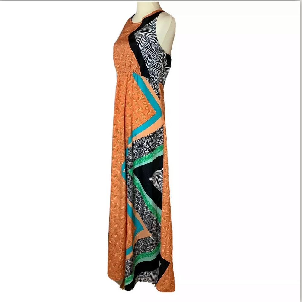 BAR III Sleeveless Maxi Dress Orange Multi Size S - Picture 3 of 8
